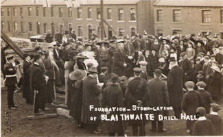 Slaithwaite archive photograph of laying of foundation stone
